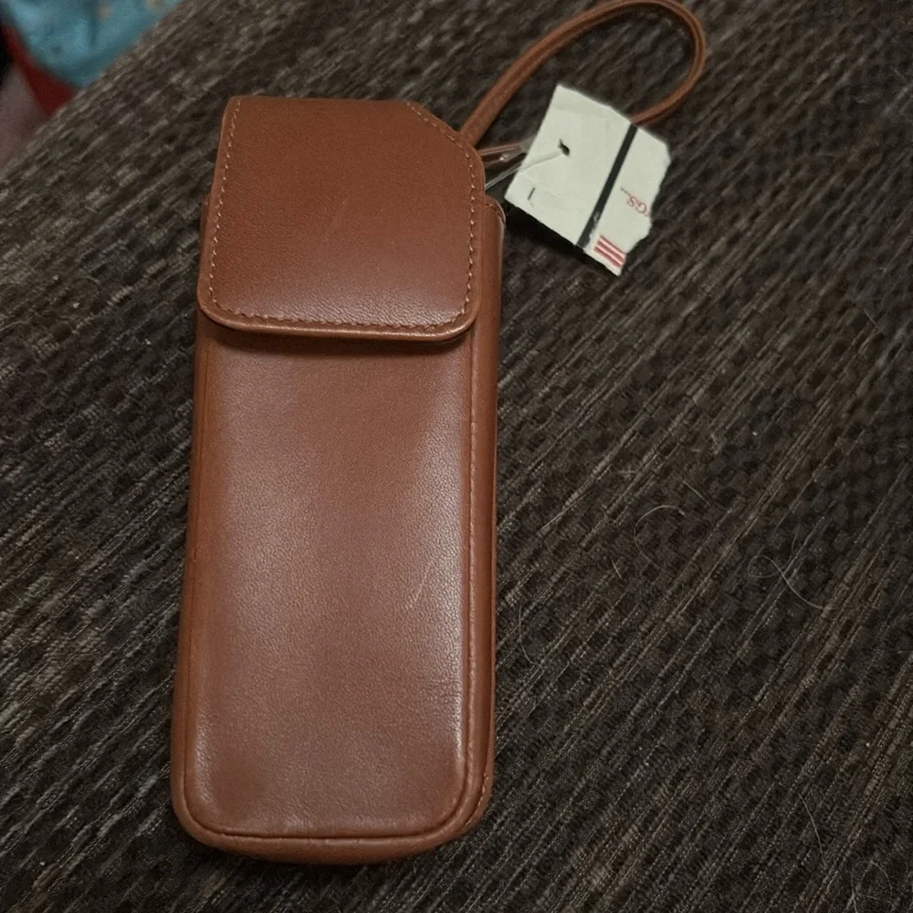 Vintage Coach Genuine Leather Flip Cell Phone Case Style 292587 Brown